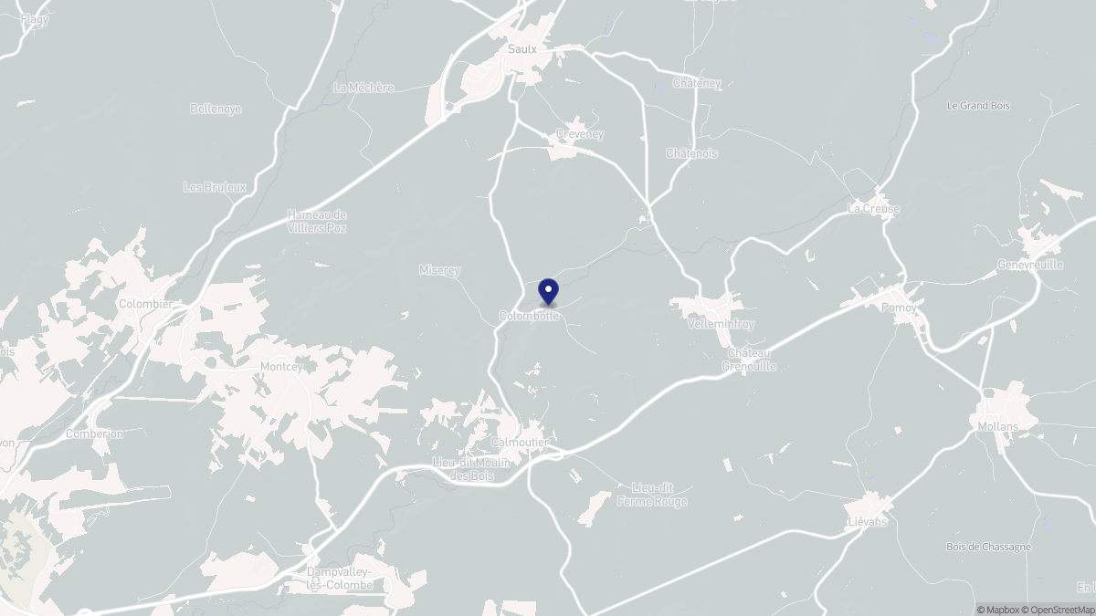 Aperçu cartographique de Colombotte, centré sur la commune