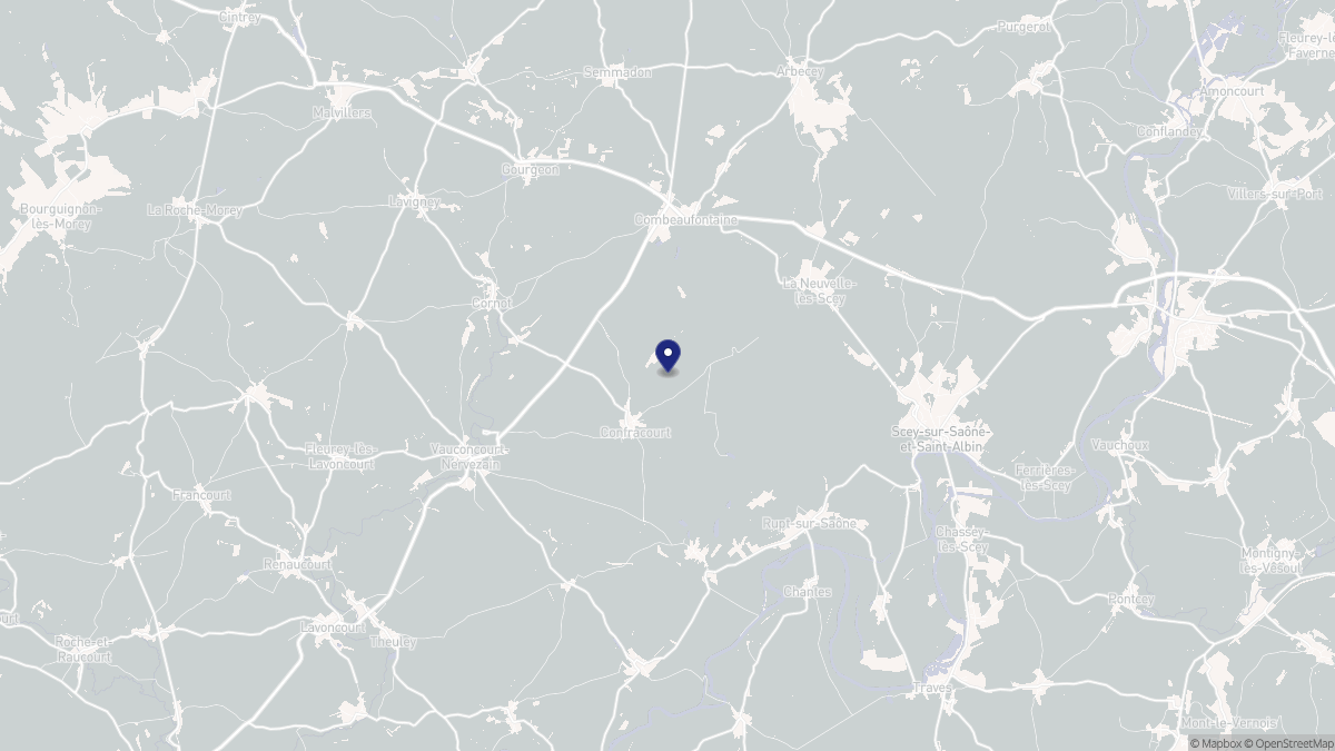 Aperçu cartographique de Confracourt, centré sur la commune