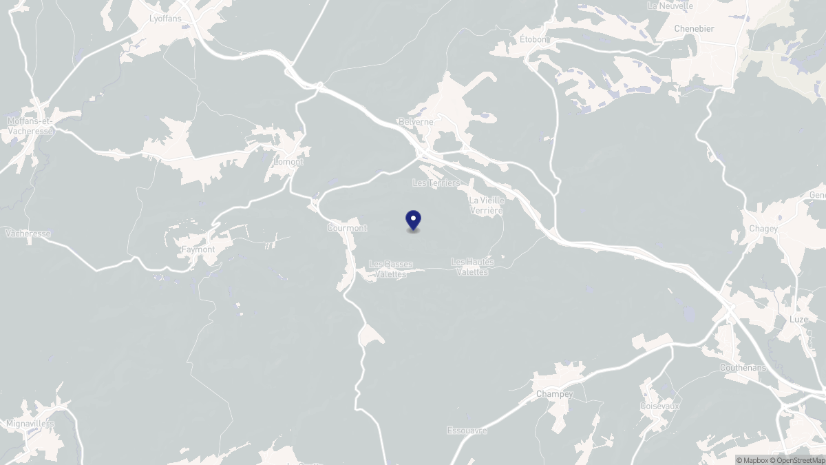 Aperçu cartographique de Courmont, centré sur la commune