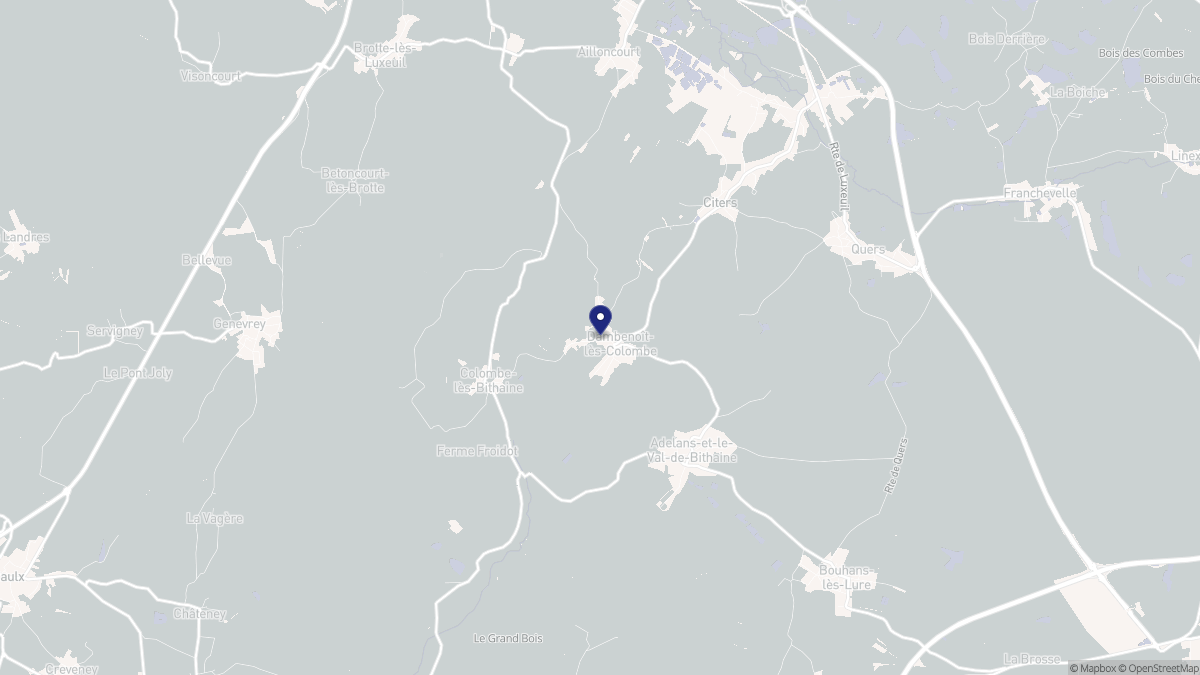 Aperçu cartographique de Dambenoît-lès-Colombe, centré sur la commune