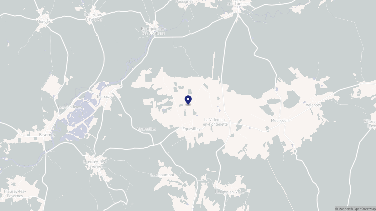 Aperçu cartographique de Équevilley, centré sur la commune