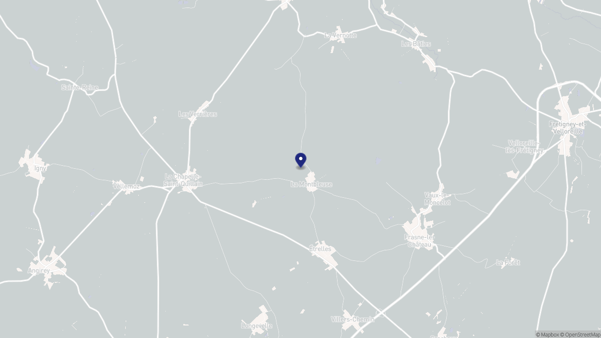 Aperçu cartographique de Étrelles-et-la-Montbleuse, centré sur la commune
