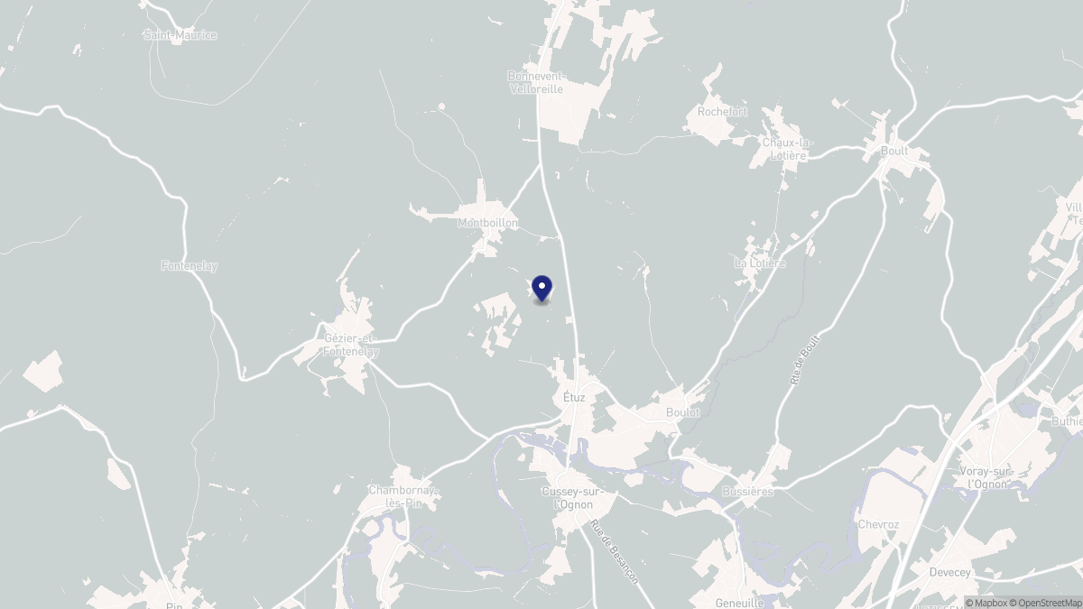 Aperçu cartographique de Étuz, centré sur la commune