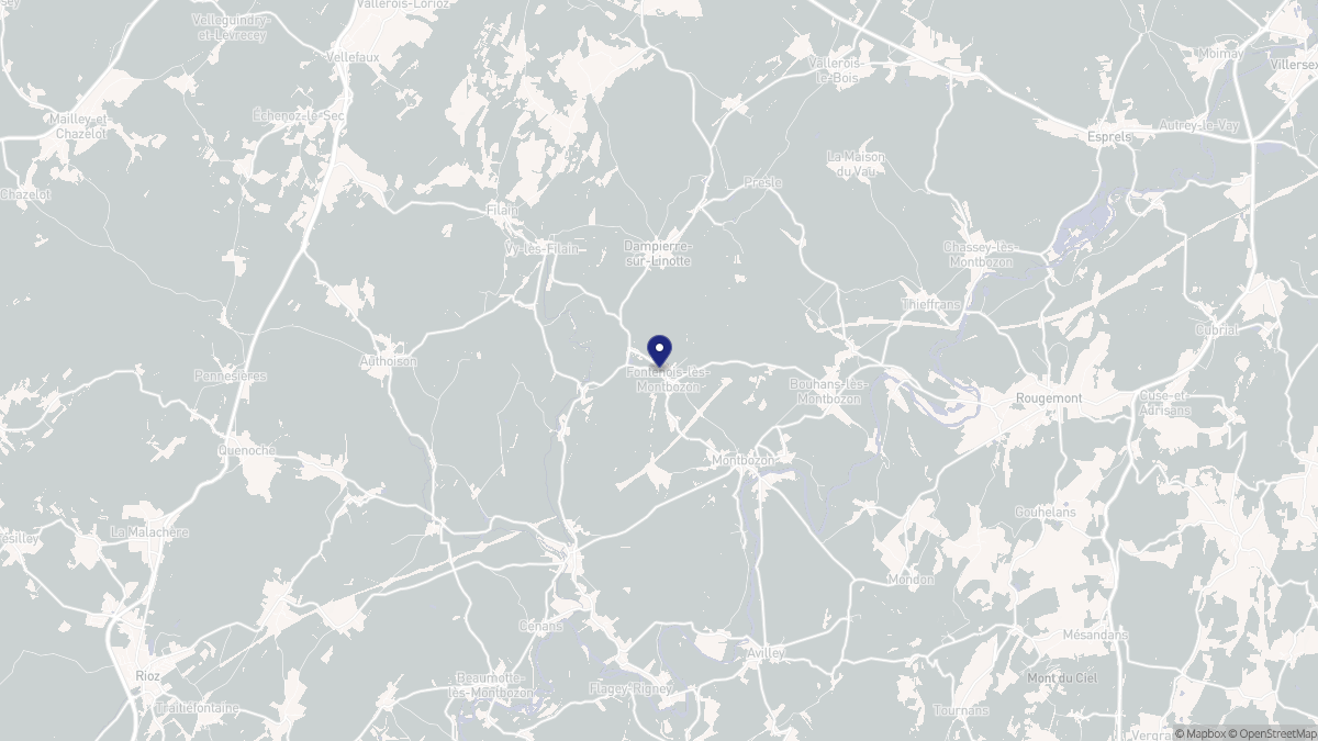 Aperçu cartographique de Fontenois-lès-Montbozon, centré sur la commune