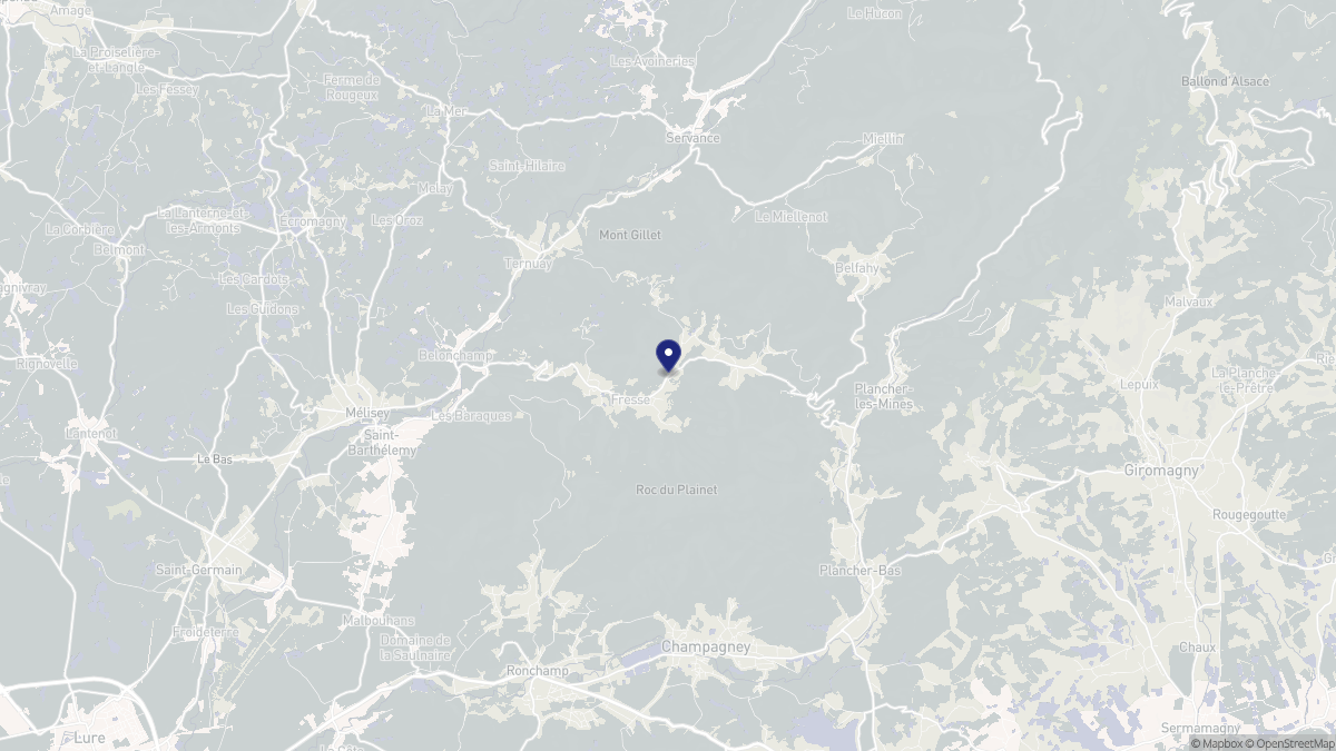 Aperçu cartographique de Fresse, centré sur la commune