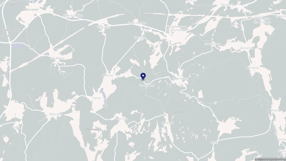 Aperçu cartographique de Grammont, centré sur la commune