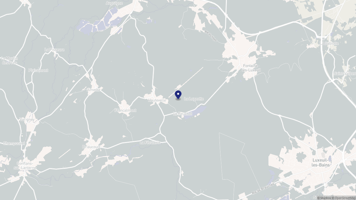 Aperçu cartographique de Hautevelle, centré sur la commune