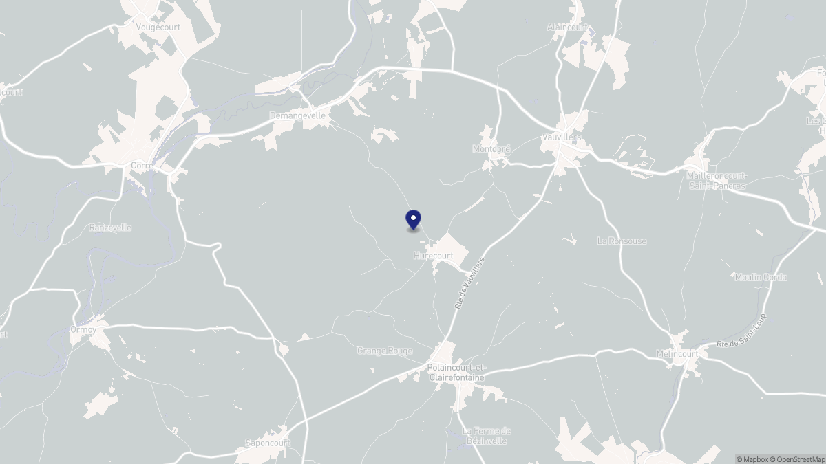 Aperçu cartographique de Hurecourt, centré sur la commune