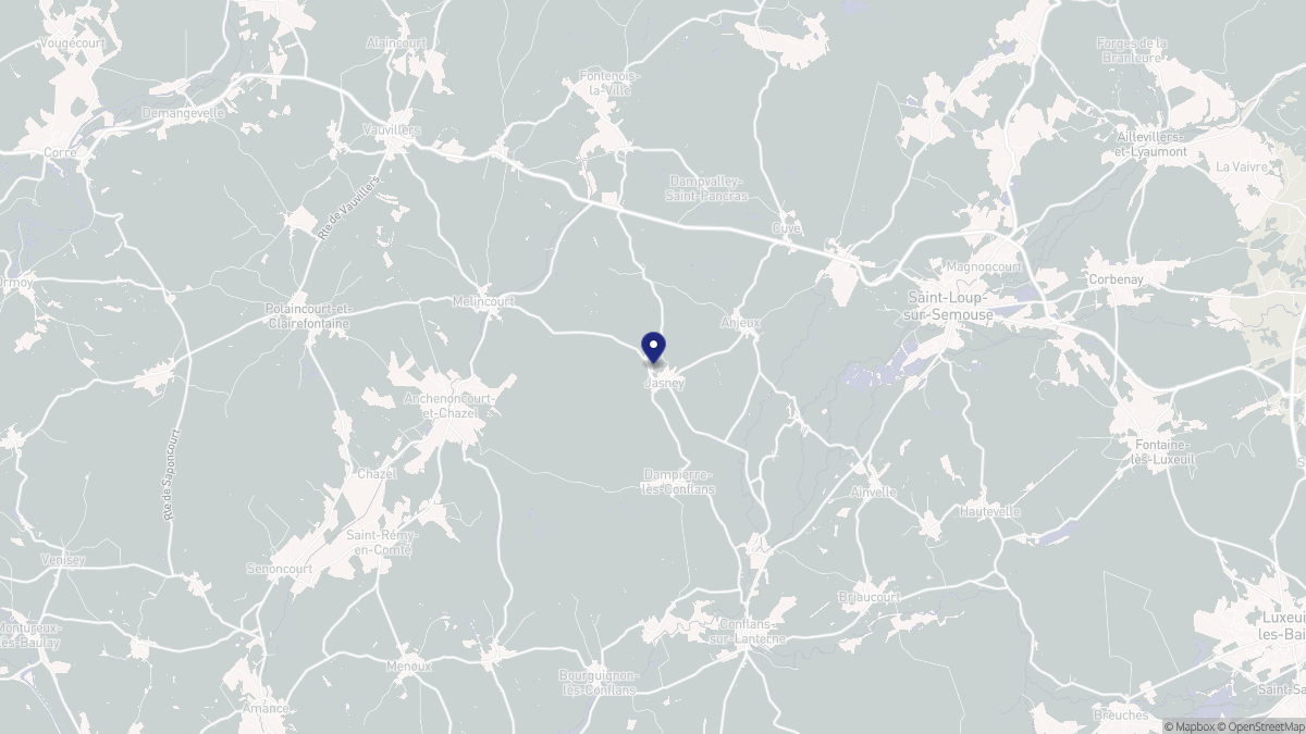 Aperçu cartographique de Jasney, centré sur la commune