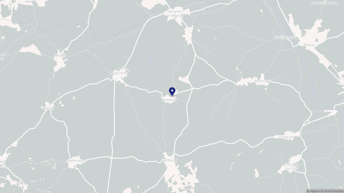 Aperçu cartographique de Lambrey, centré sur la commune