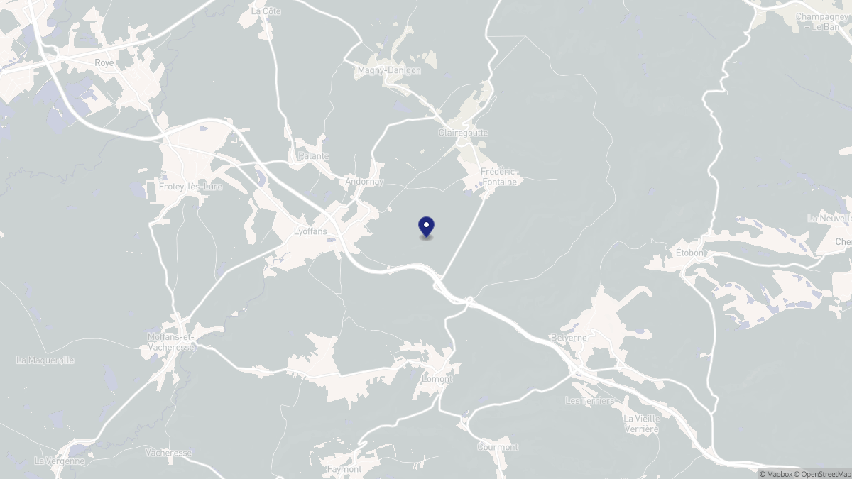 Aperçu cartographique de Magny-Jobert, centré sur la commune