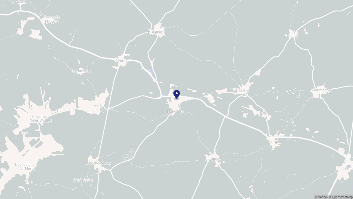 Aperçu cartographique de Malvillers, centré sur la commune