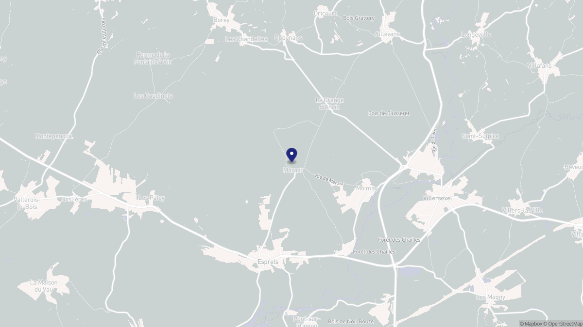 Aperçu cartographique de Marast, centré sur la commune