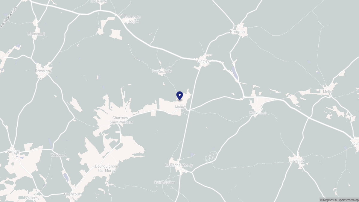Aperçu cartographique de Molay, centré sur la commune