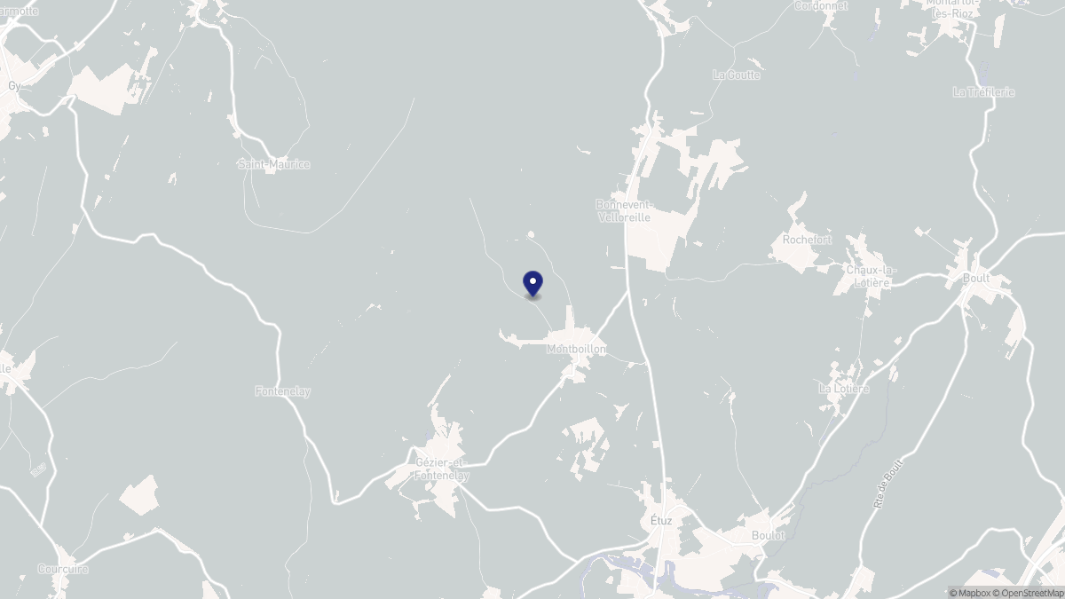 Aperçu cartographique de Montboillon, centré sur la commune