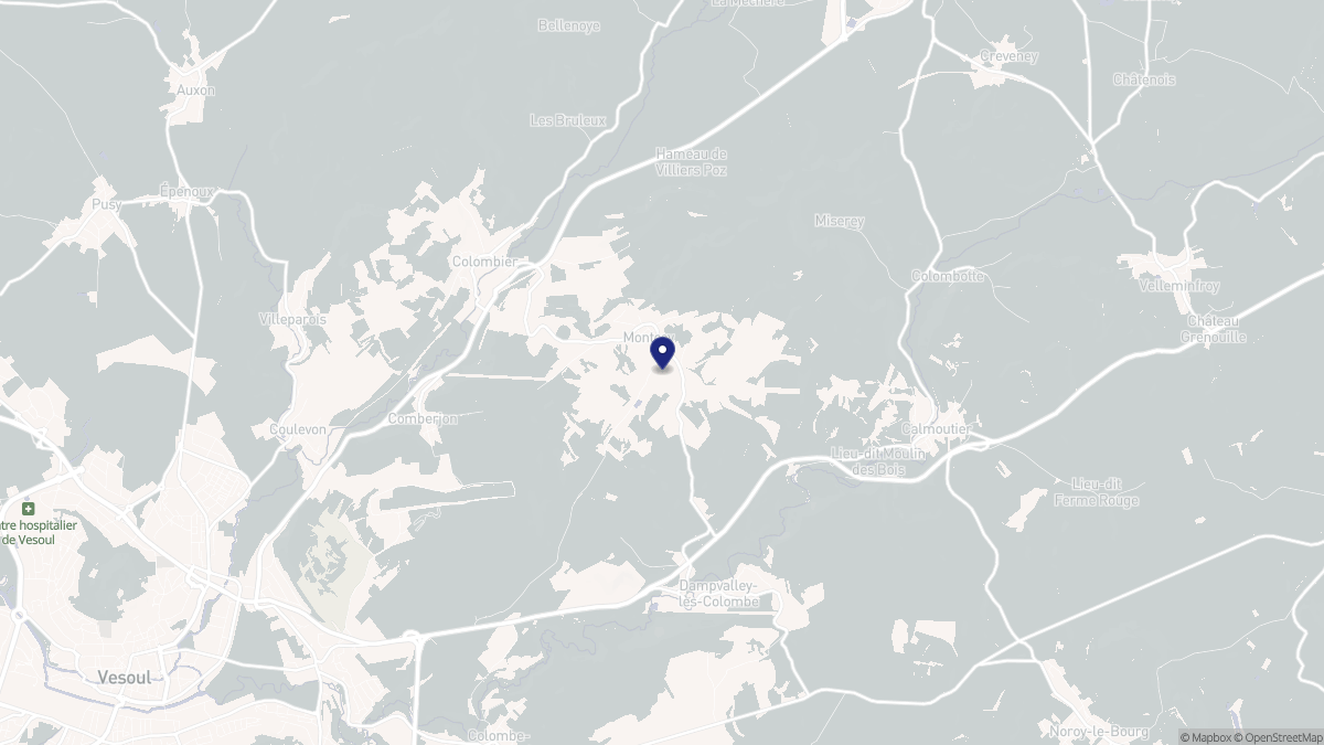 Aperçu cartographique de Montcey, centré sur la commune