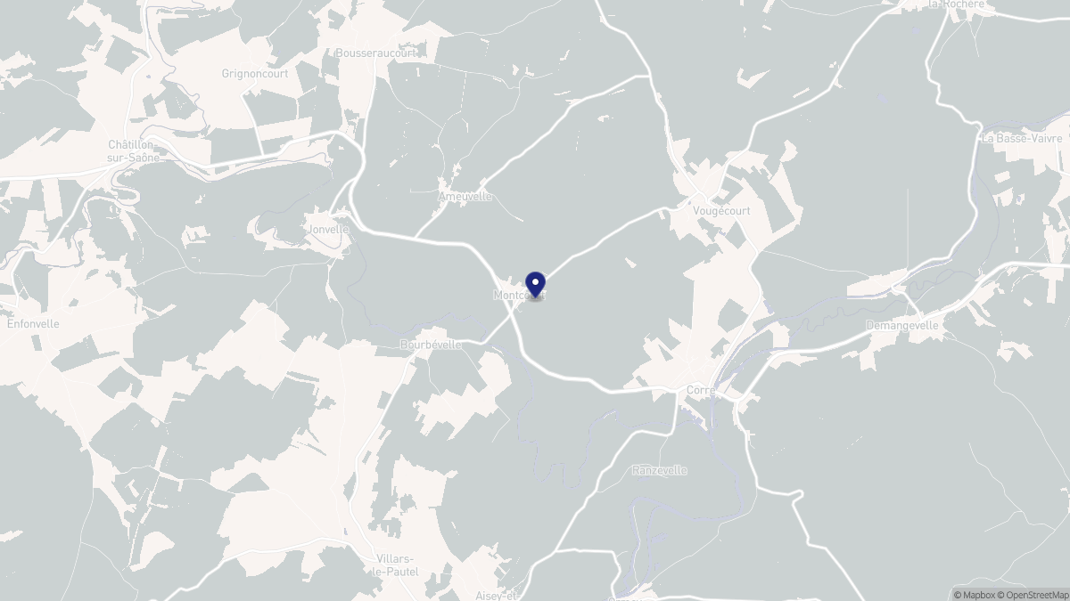 Aperçu cartographique de Montcourt, centré sur la commune