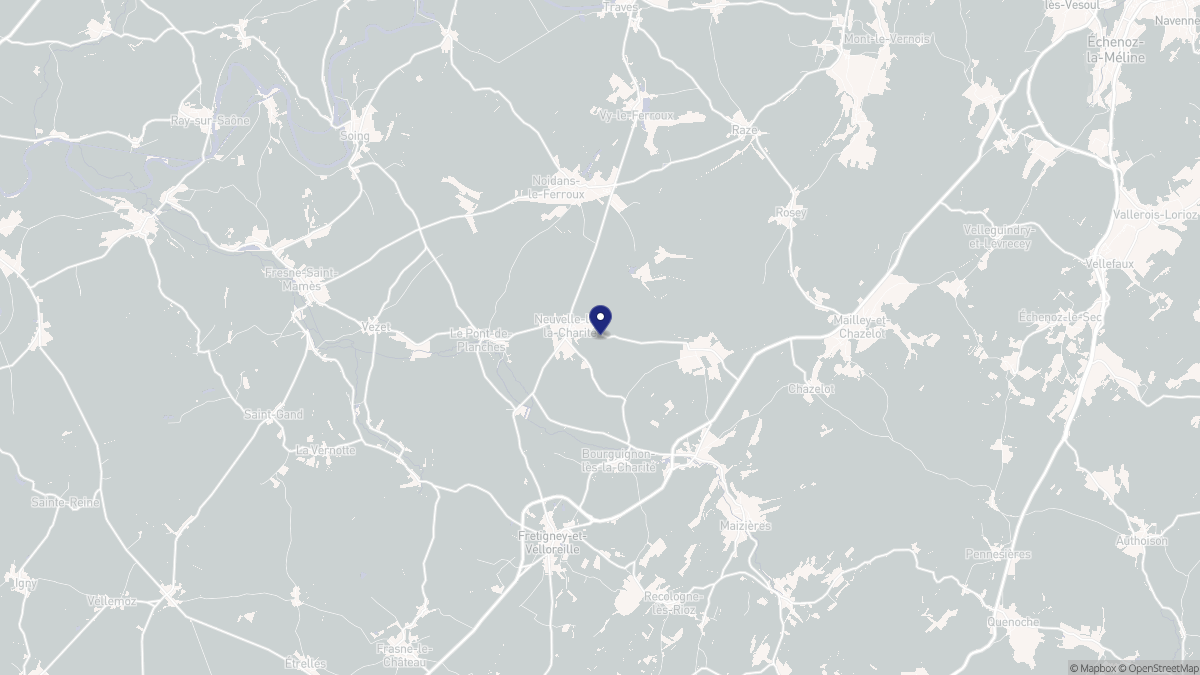 Aperçu cartographique de Neuvelle-lès-la-Charité, centré sur la commune
