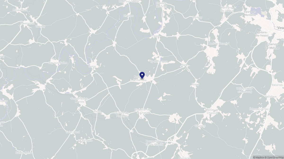 Aperçu cartographique de Noidans-le-Ferroux, centré sur la commune