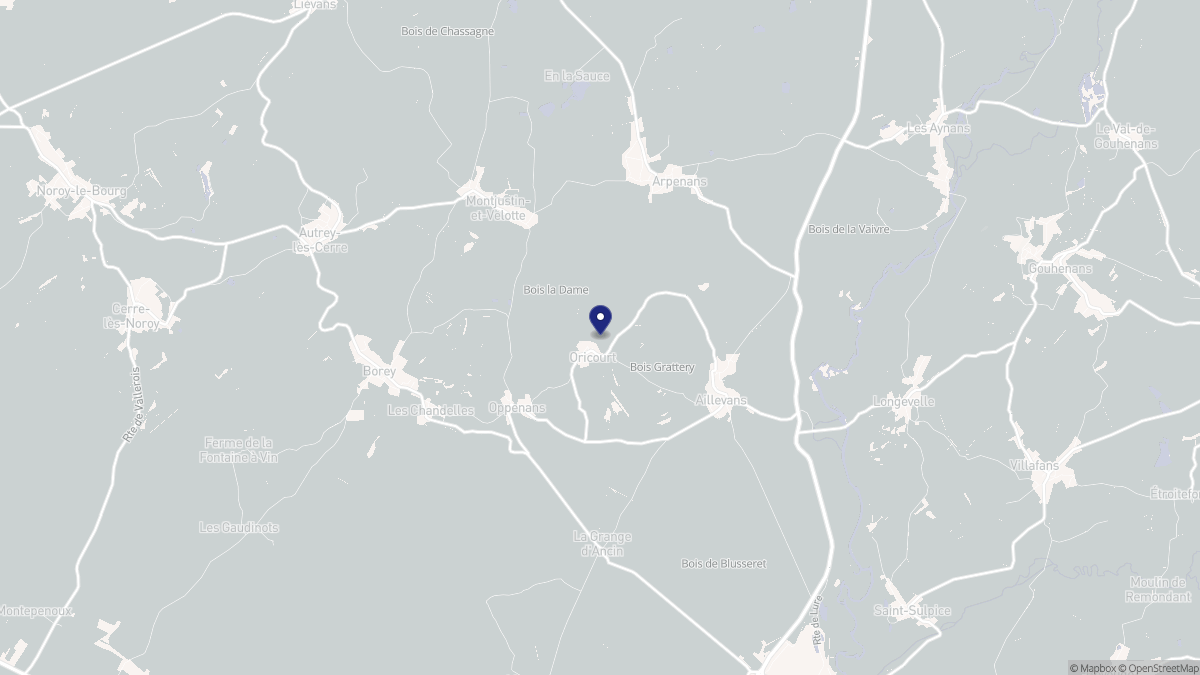 Aperçu cartographique de Oricourt, centré sur la commune