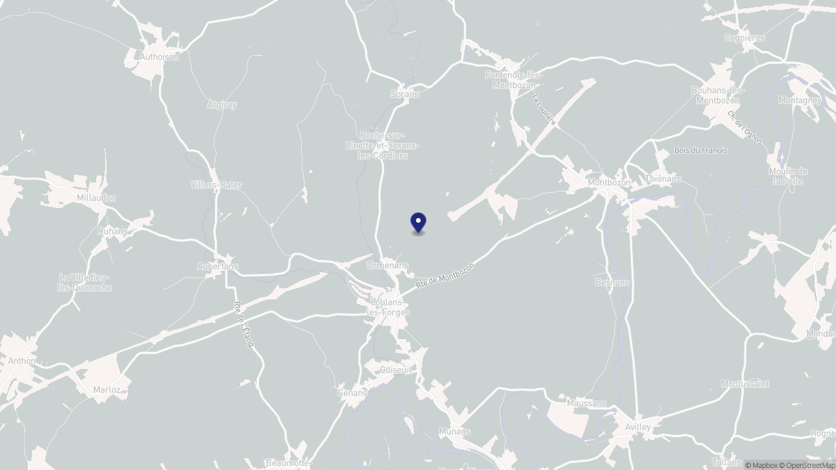 Aperçu cartographique de Ormenans, centré sur la commune