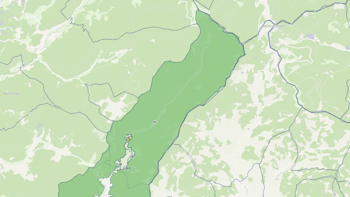 Aperçu cartographique de Plancher-les-Mines, centré sur la commune
