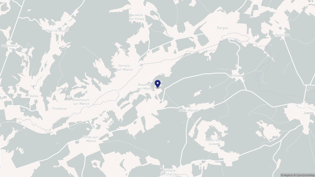 Aperçu cartographique de Rosières-sur-Mance, centré sur la commune