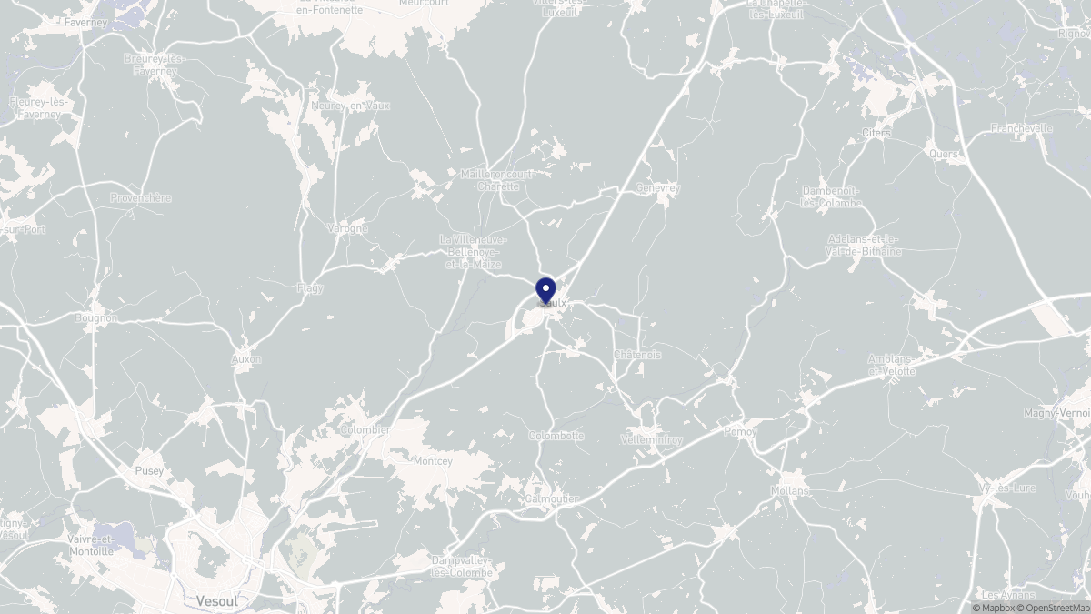 Aperçu cartographique de Saulx, centré sur la commune