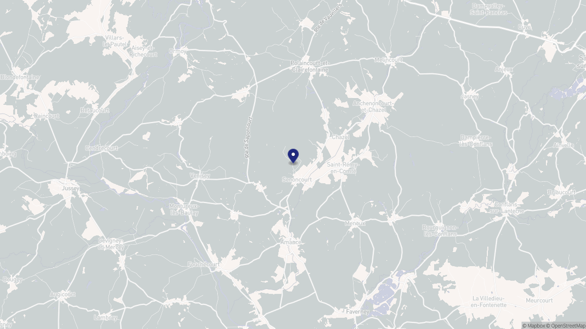 Aperçu cartographique de Senoncourt, centré sur la commune