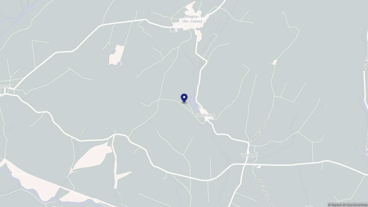 Aperçu cartographique de Tartécourt, centré sur la commune
