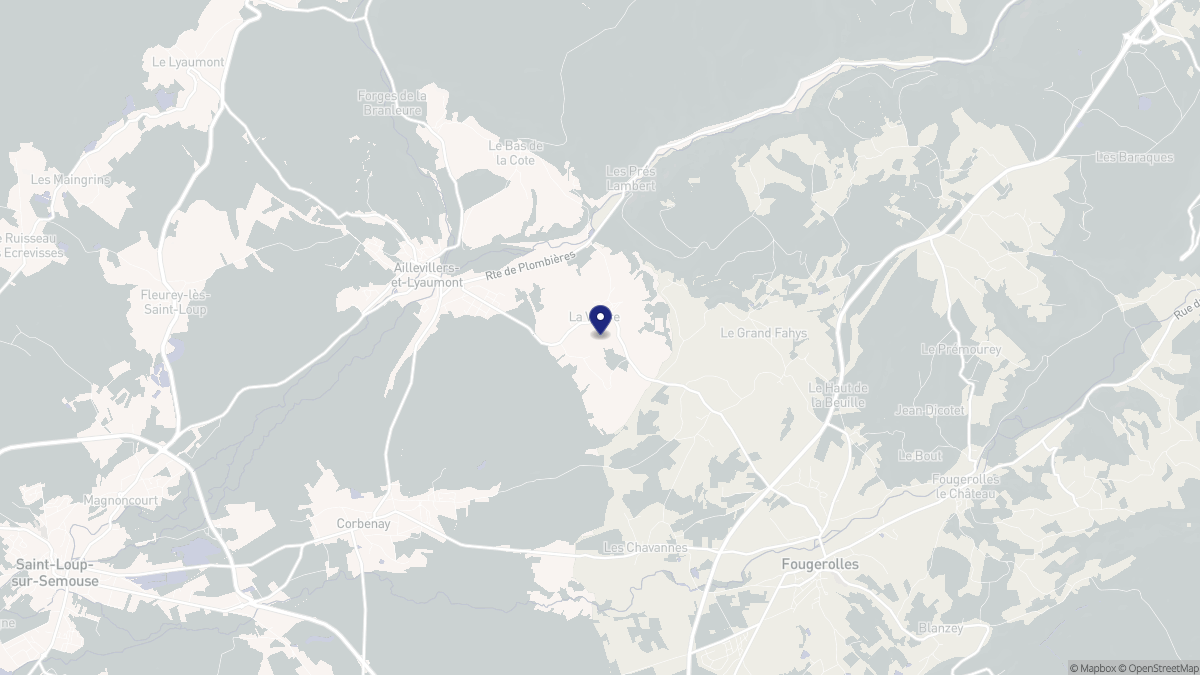 Aperçu cartographique de La Vaivre, centré sur la commune