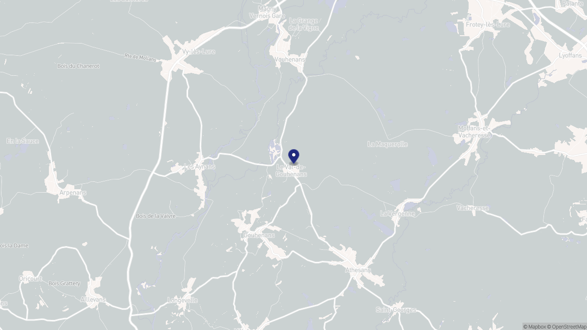 Aperçu cartographique de Le Val-de-Gouhenans, centré sur la commune