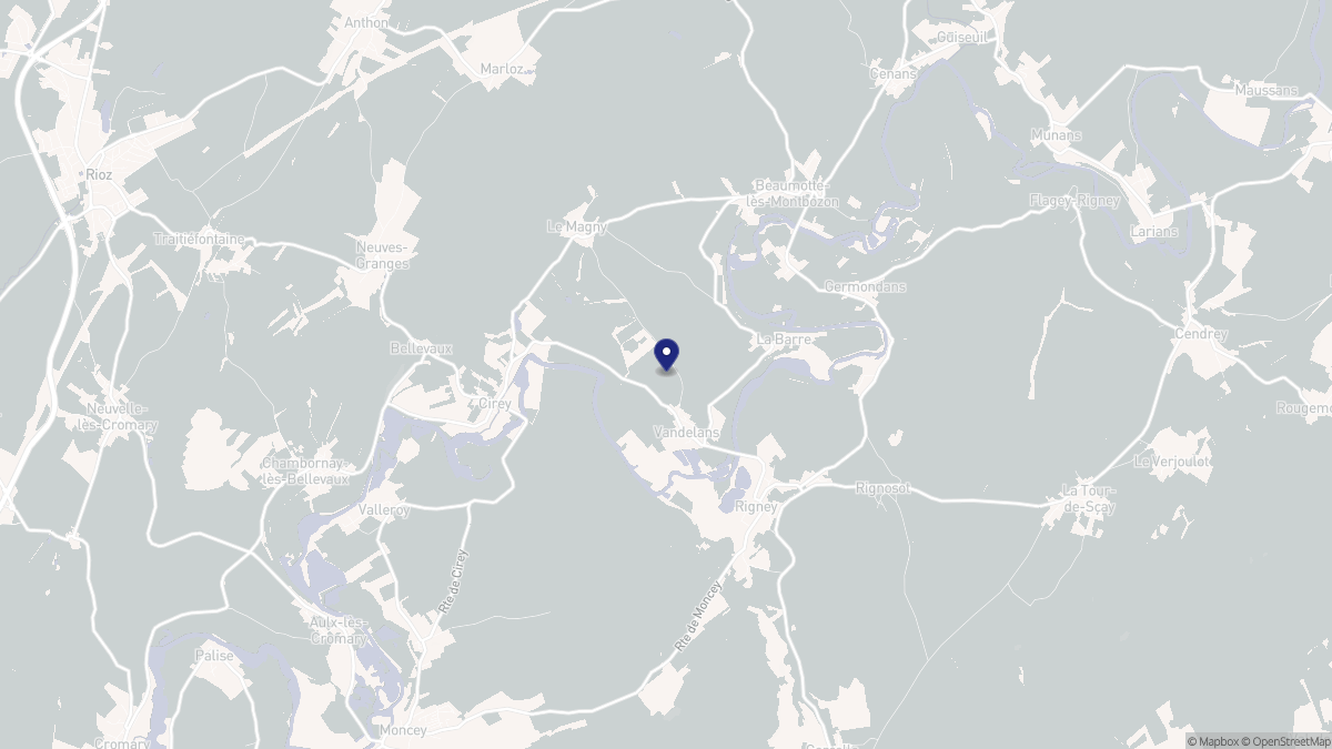 Aperçu cartographique de Vandelans, centré sur la commune