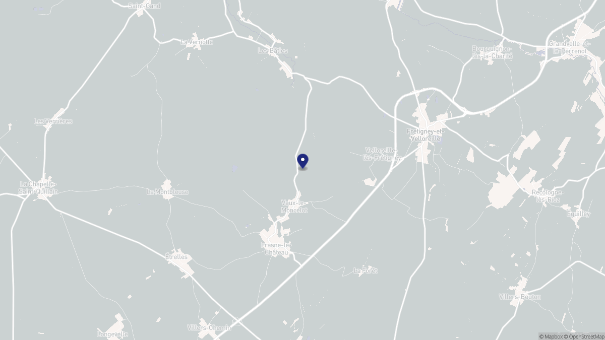 Aperçu cartographique de Vaux-le-Moncelot, centré sur la commune