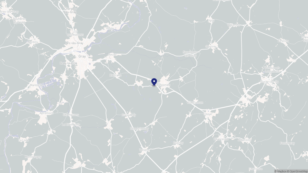 Aperçu cartographique de Velesmes-Échevanne, centré sur la commune