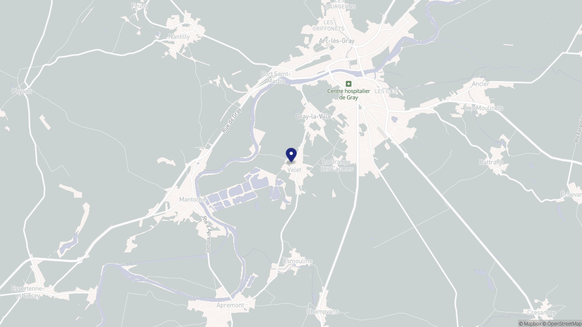 Aperçu cartographique de Velet, centré sur la commune