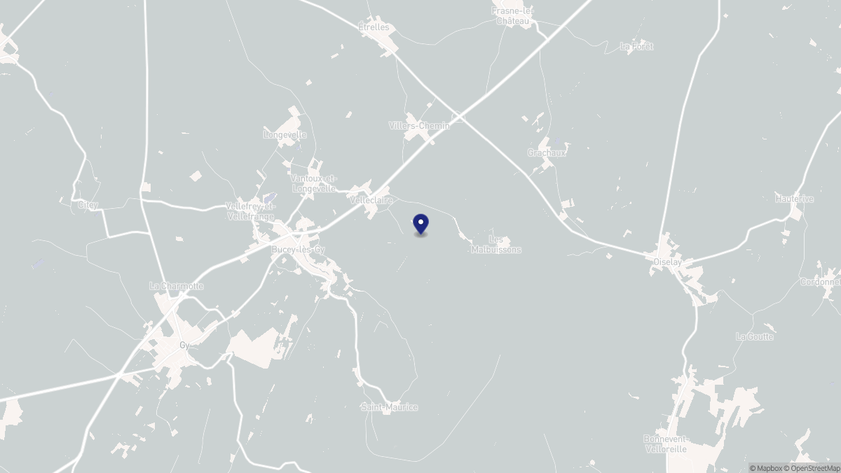 Aperçu cartographique de Velleclaire, centré sur la commune