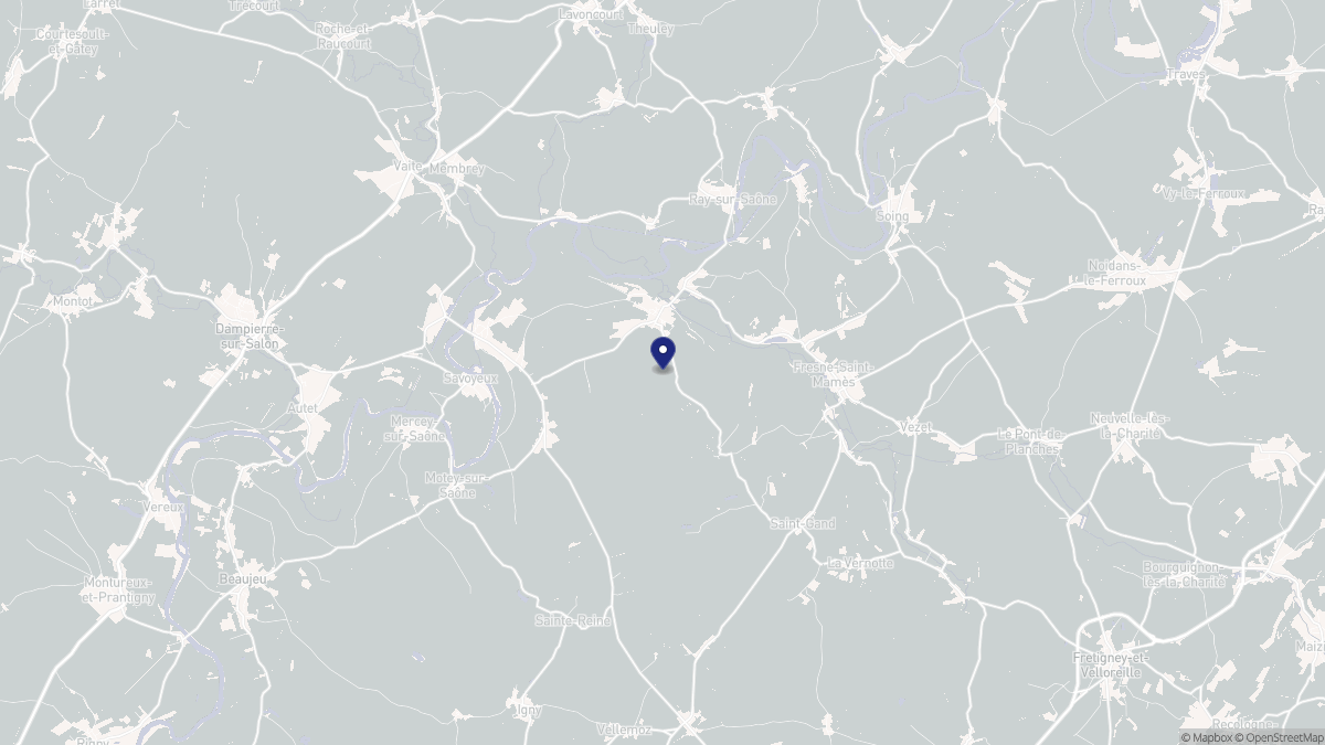 Aperçu cartographique de Vellexon-Queutrey-et-Vaudey, centré sur la commune