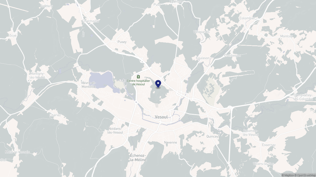 Aperçu cartographique de Vesoul, centré sur la commune