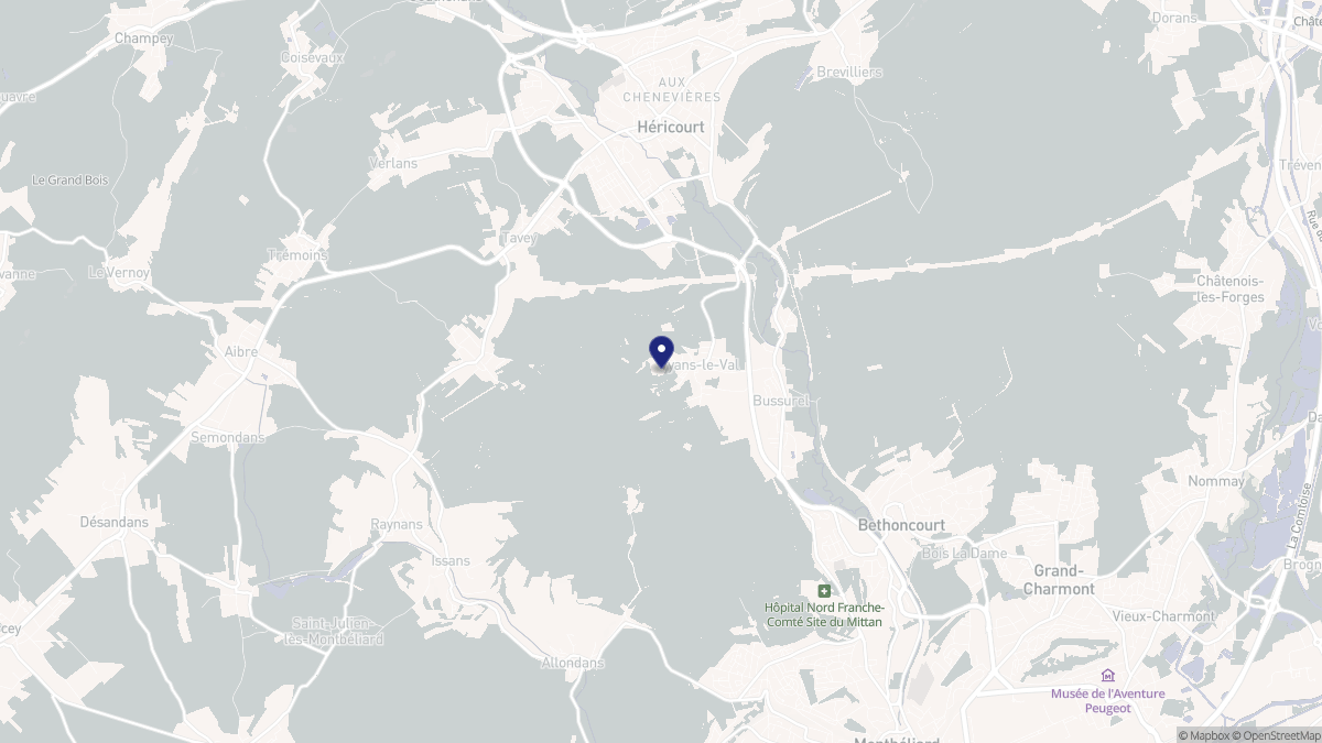 Aperçu cartographique de Vyans-le-Val, centré sur la commune