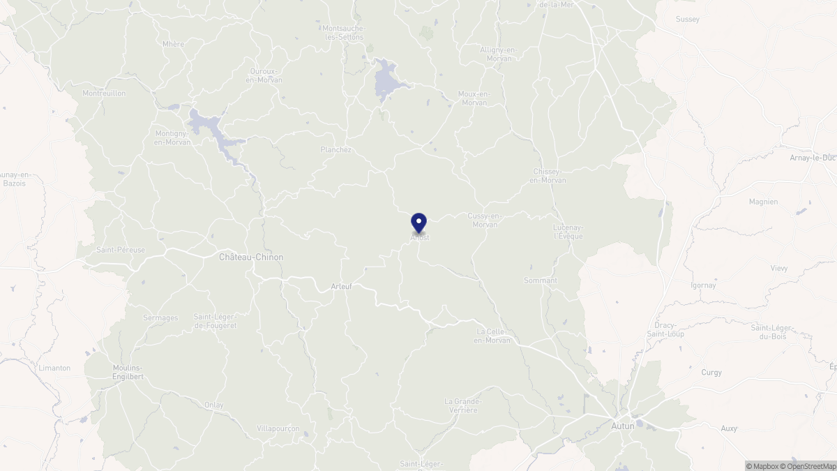 Aperçu cartographique de Anost, centré sur la commune
