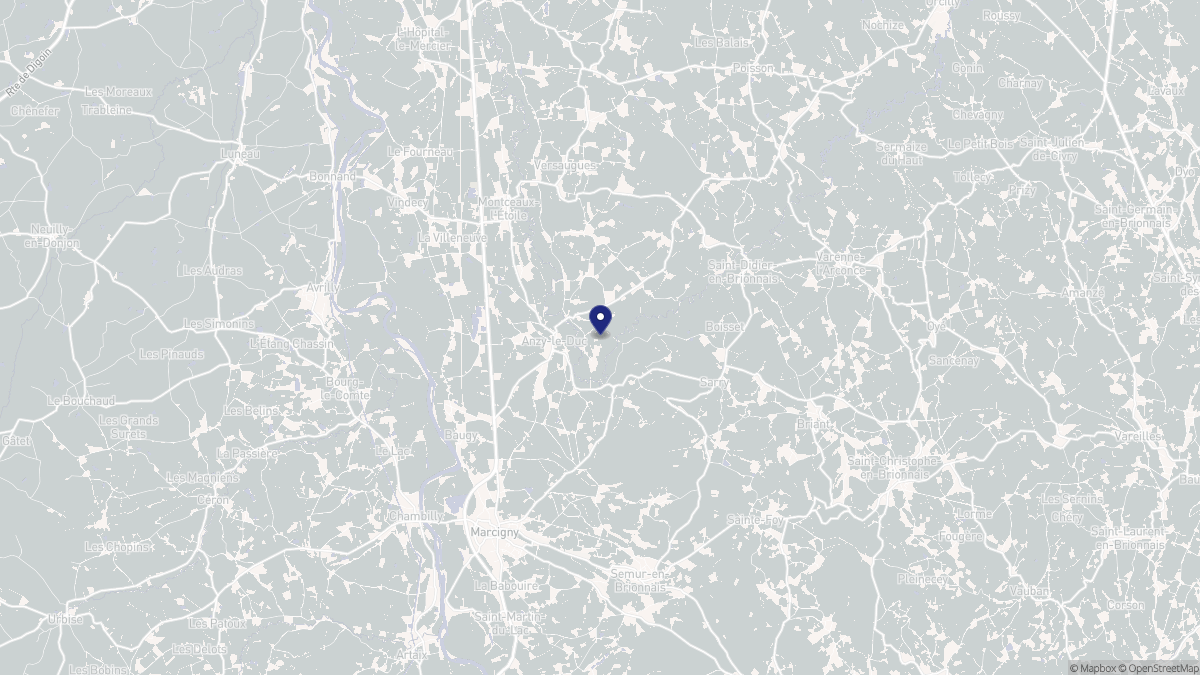 Aperçu cartographique de Anzy-le-Duc, centré sur la commune