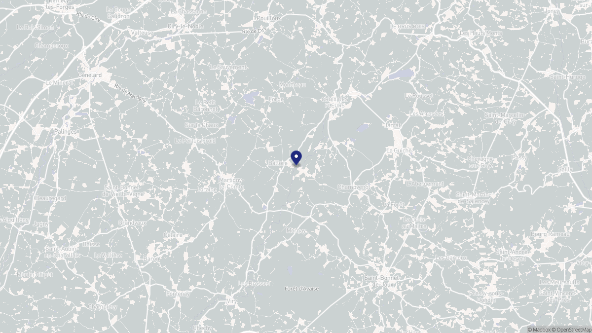 Aperçu cartographique de Ballore, centré sur la commune