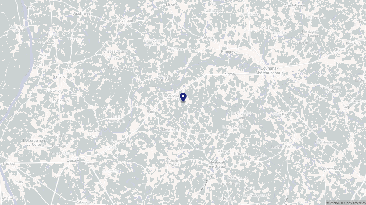Aperçu cartographique de Bantanges, centré sur la commune