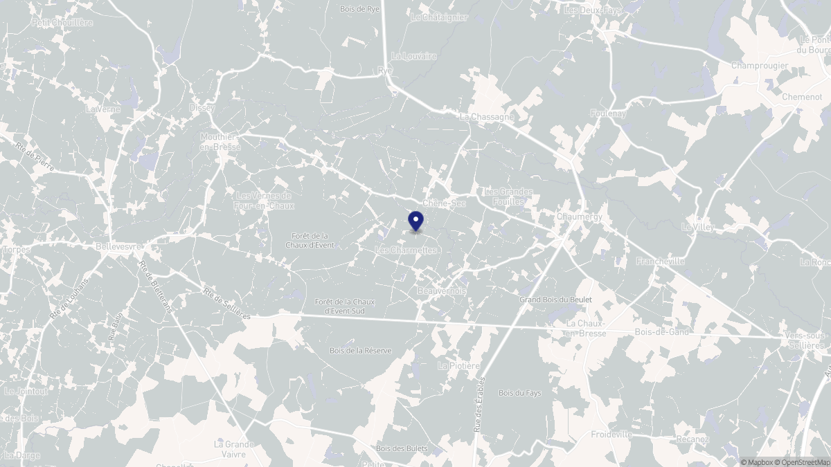 Aperçu cartographique de Beauvernois, centré sur la commune