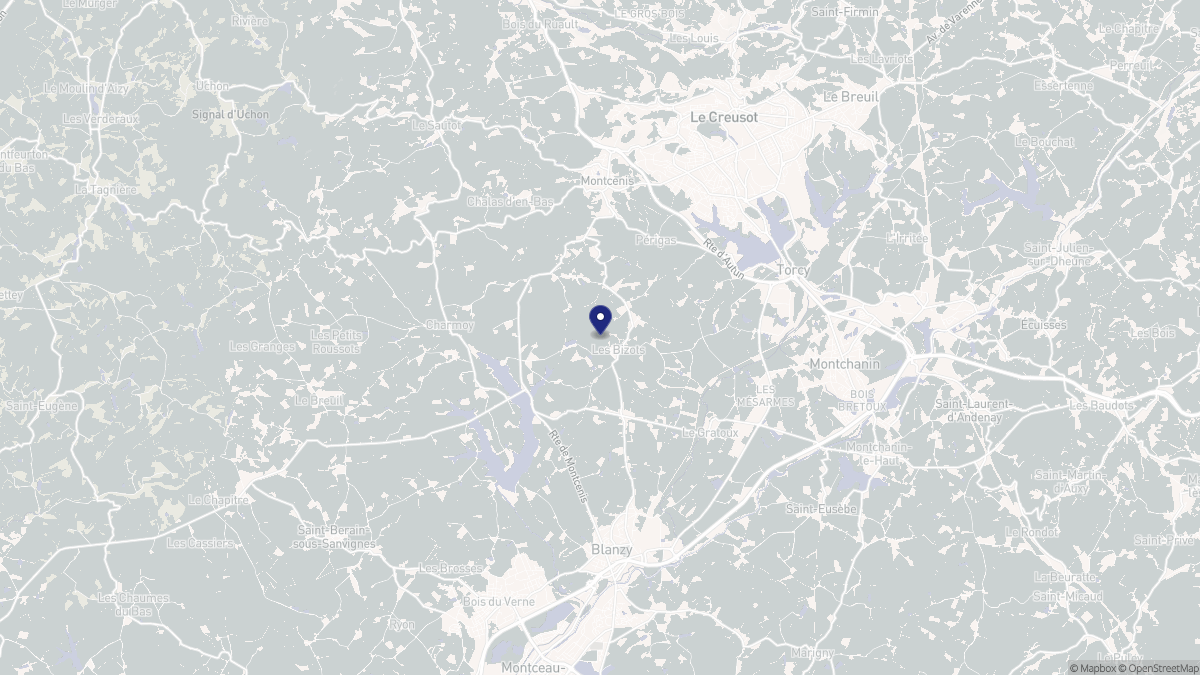 Aperçu cartographique de Les Bizots, centré sur la commune
