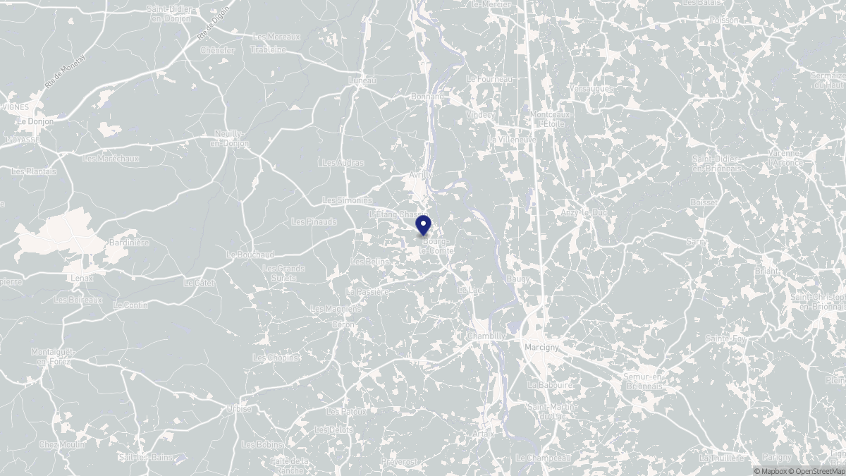 Aperçu cartographique de Bourg-le-Comte, centré sur la commune