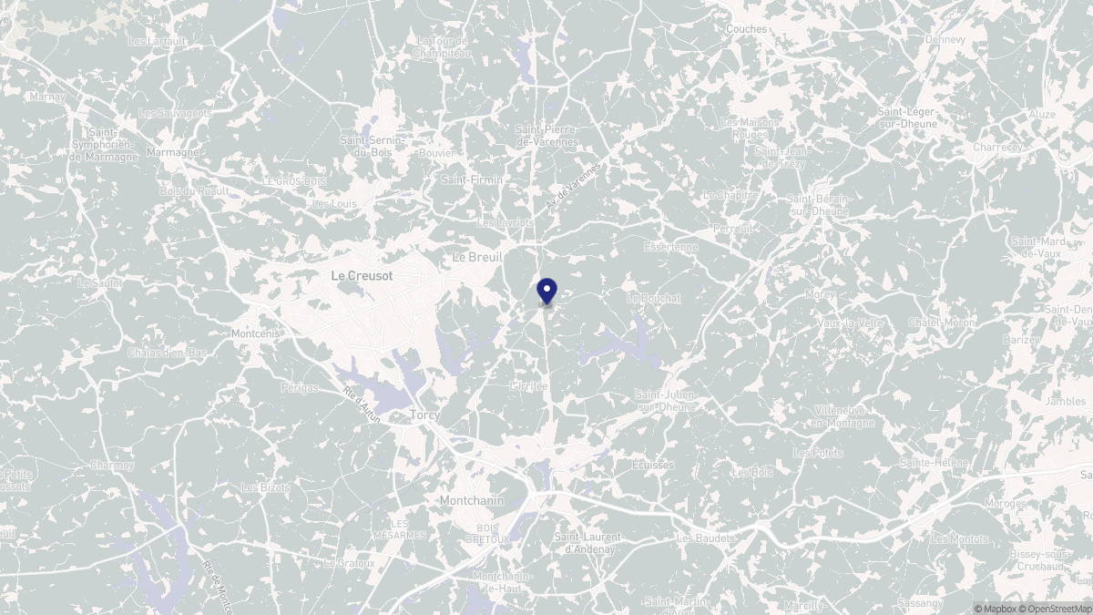 Aperçu cartographique de Le Breuil, centré sur la commune