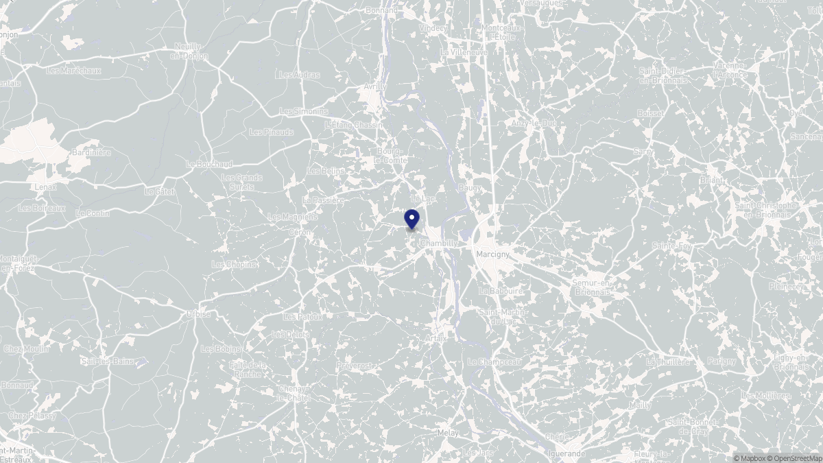 Aperçu cartographique de Chambilly, centré sur la commune