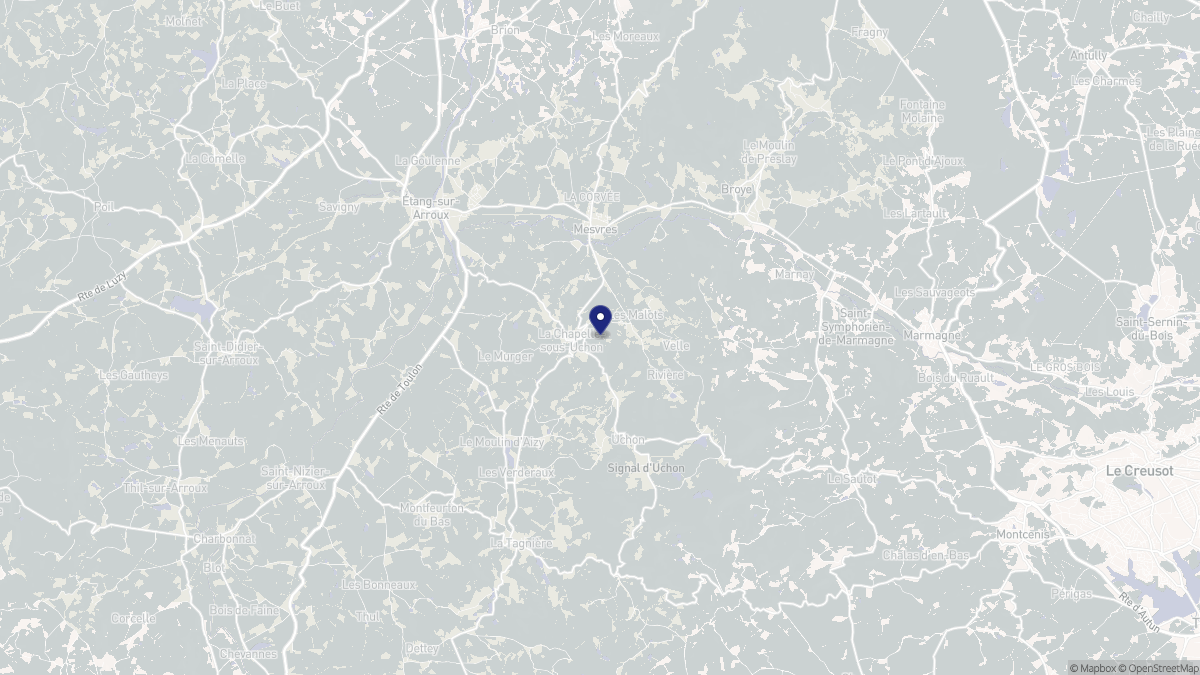 Aperçu cartographique de La Chapelle-sous-Uchon, centré sur la commune
